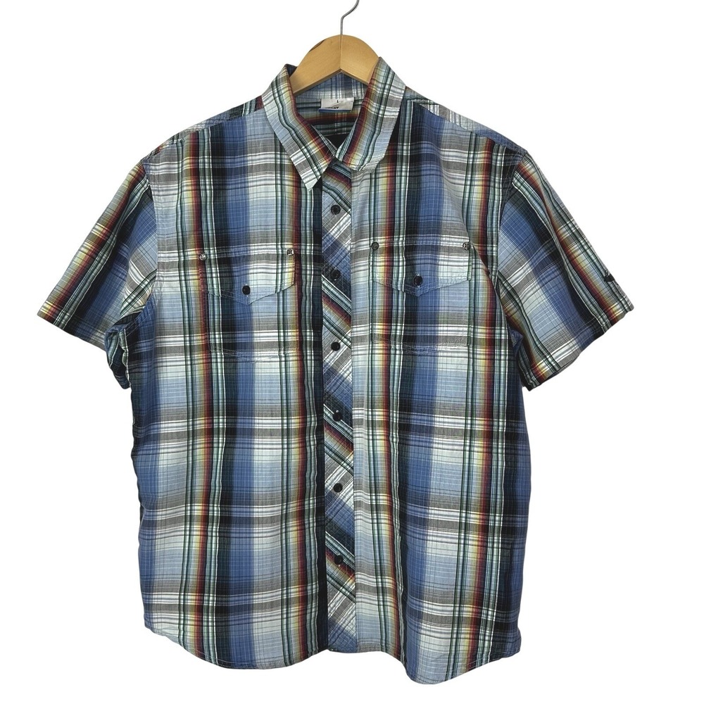 Hurley Plaid Shirt Mens Large Multicolor Surf Skate‎ Beach Retro Colorful Casual